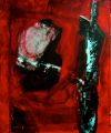 Composition cramoisie - toiles